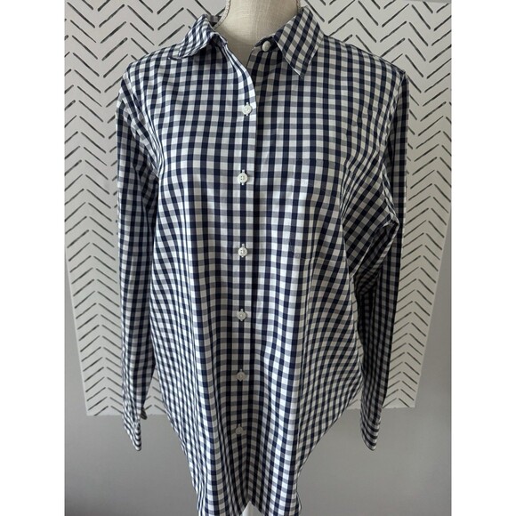 L.L.Bean Wrinkle‎ Free Blue Check Button Down Shirt Men's Size Large - Picture 1 of 8
